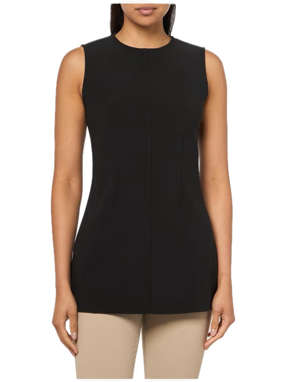 Calvin Klein Black Sleeveless Tailored Tunic